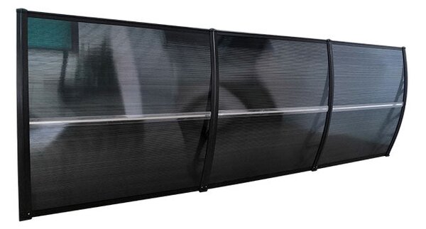 Copertină ECO de ușă 300x60cm marchiză adăpost acoperiș negru-antracit