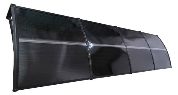 Copertină ECO de ușă 400x100cm marchiză adăpost acoperiș negru-antracit