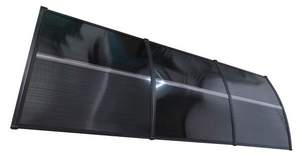 Copertină ECO de ușă 400x100cm marchiză adăpost acoperiș negru-antracit