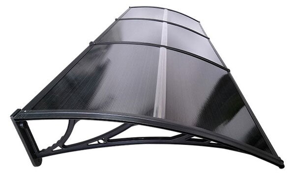 Copertină ECO de ușă 300x60cm marchiză adăpost acoperiș negru-antracit