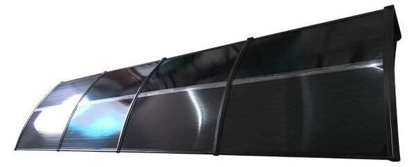 Copertină ECO de ușă 400x100cm marchiză adăpost acoperiș negru-antracit