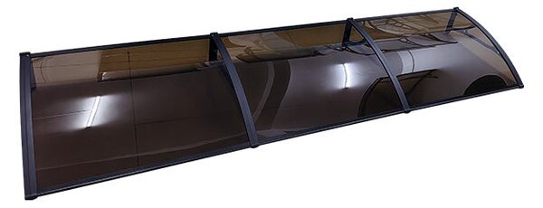 Copertină PRO Alu+Plexiglas de ușă 360x80cm marchiză adăpost acoperiș negru-bronz