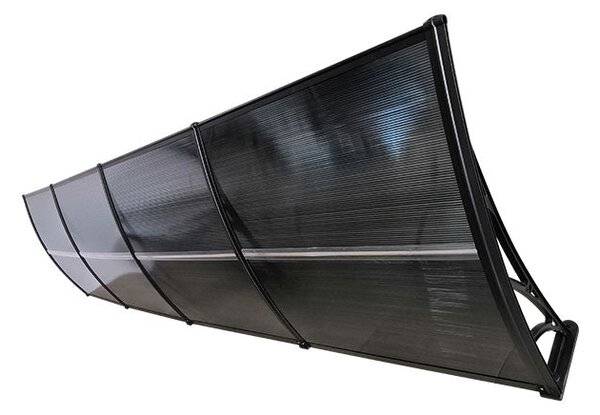 Copertină ECO de ușă 400x100cm marchiză adăpost acoperiș negru-antracit