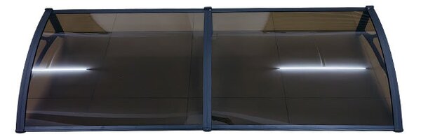 Copertină PRO Alu+Plexiglas de ușă 150x120cm marchiză adăpost acoperiș negru-bronz