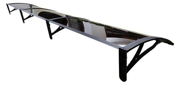 Copertină PRO Alu+Plexiglas de ușă 360x80cm marchiză adăpost acoperiș negru-bronz