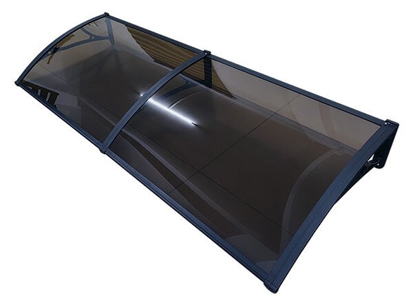 Copertină PRO Alu+Plexiglas de ușă 150x120cm marchiză adăpost acoperiș negru-bronz