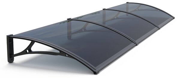 Copertină PRO Alu+Plexiglas de ușă 360x80cm marchiză adăpost acoperiș negru-antracit