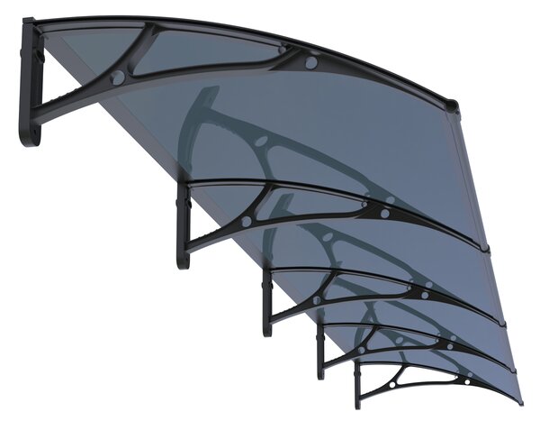 Copertină PRO Alu+Plexiglas de ușă 400x80cm marchiză adăpost acoperiș negru-antracit