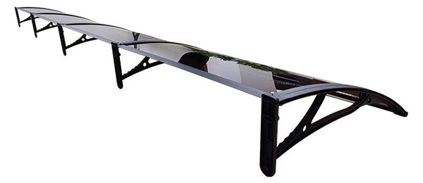 Copertină PRO Alu+Plexiglas de ușă 400x80cm marchiză adăpost acoperiș negru-bronz