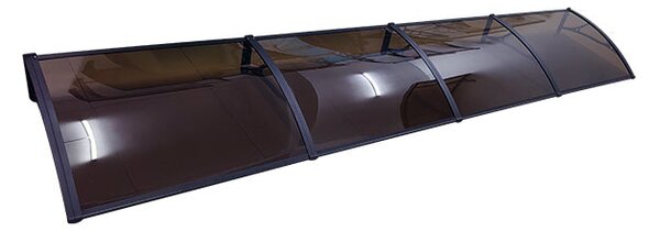 Copertină PRO Alu+Plexiglas de ușă 400x80cm marchiză adăpost acoperiș negru-bronz