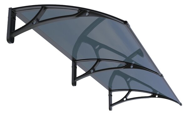 Copertină PRO Alu+Plexiglas de ușă 150x120cm marchiză adăpost acoperiș negru-antracit