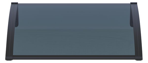 Copertină PRO Alu+Plexiglas de ușă 120x100cm marchiză adăpost acoperiș negru-antracit
