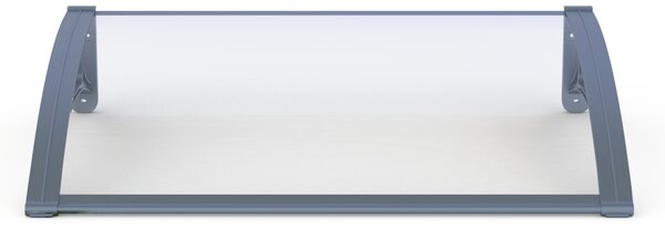 Copertină PRO Alu+Plexiglas de ușă 100x120cm marchiză adăpost acoperiș gri-transparent