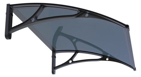Copertină PRO Alu+Plexiglas de ușă 120x100cm marchiză adăpost acoperiș negru-antracit
