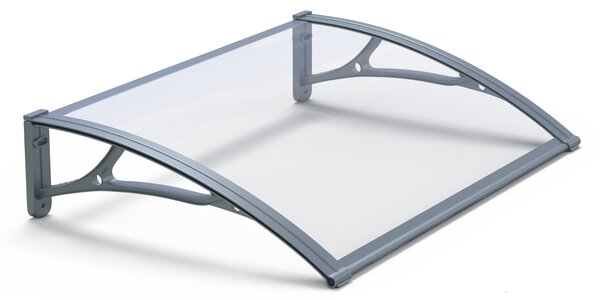 Copertină PRO Alu+Plexiglas de ușă 100x120cm marchiză adăpost acoperiș gri-transparent