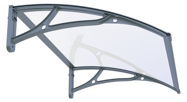 Copertină PRO Alu+Plexiglas de ușă 150x80cm marchiză adăpost acoperiș negru-transparent