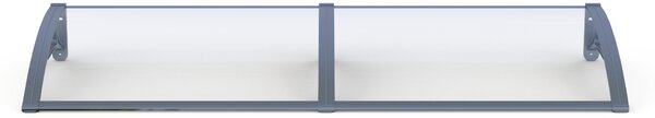 Copertină PRO Alu+Plexiglas de ușă 150x120cm marchiză adăpost acoperiș gri-transparent
