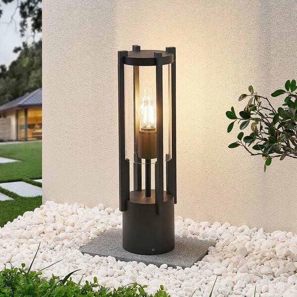 Lucande Brienne lampă cu soclu, 50 cm, antracit, metal, reglabil, Negru, Metal, Modern