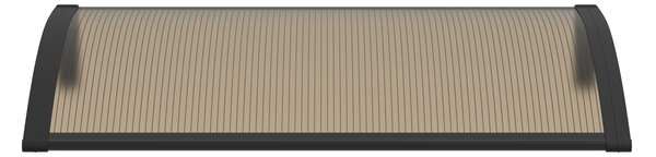 Copertină PREMIUM de ușă 40x60cm / marchiză / adăpost / acoperiș - brațe negre - placă 6mm întreagă bronz