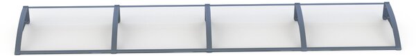 Copertină PRO Alu+Plexiglas de ușă 360x150cm marchiză adăpost acoperiș gri-transparent