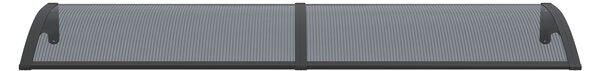 Copertină PREMIUM de ușă 200x60cm / marchiză / adăpost / acoperiș - brațe negre - placă 6mm întreagă antracit