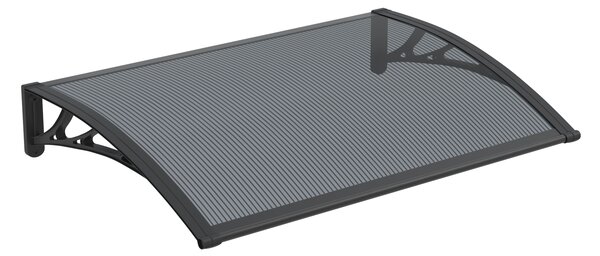 Copertină PREMIUM de ușă 40x60cm / marchiză / adăpost / acoperiș - brațe negre - placă 6mm întreagă antracit