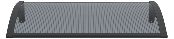 Copertină PREMIUM de ușă 40x60cm / marchiză / adăpost / acoperiș - brațe negre - placă 6mm întreagă antracit