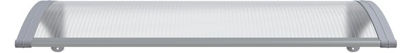 Copertină PREMIUM de ușă 60x60cm / marchiză / adăpost / acoperiș - brațe gri - placă 6mm întreagă transparent