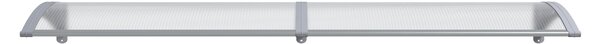 Copertină PREMIUM de ușă 200x60cm / marchiză / adăpost / acoperiș - brațe gri - placă 6mm întreagă transparent