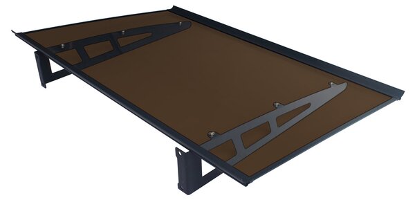 MAPROFI Copertină VIVIEN PRO Alu+Plexiglas de ușă 120x80cm marchiză adăpost acoperiș negru-bronz