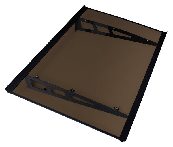 MAPROFI Copertină VIVIEN PRO Alu+Plexiglas de ușă 120x80cm marchiză adăpost acoperiș negru-bronz