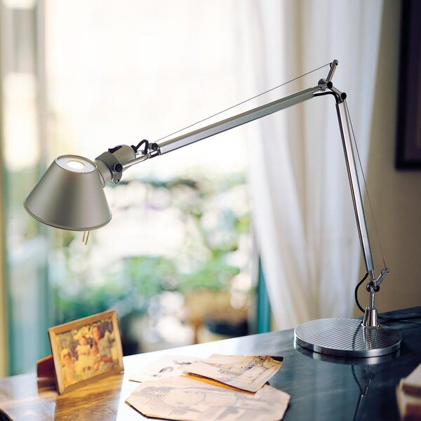 Lampă de masă Artemide, Tolomeo, reglabil, Metalic, Studiu / Birou, Metal, Design