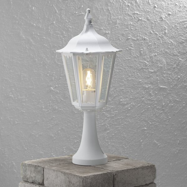 Konstsmide Lampă cu postament Firenze, alb, Alb, Metal, Casă de țară / Rustic