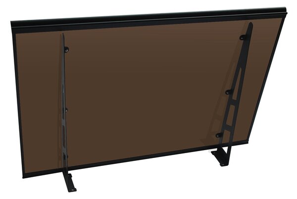 MAPROFI Copertină VIVIEN PRO Alu+Plexiglas de ușă 120x80cm marchiză adăpost acoperiș negru-bronz