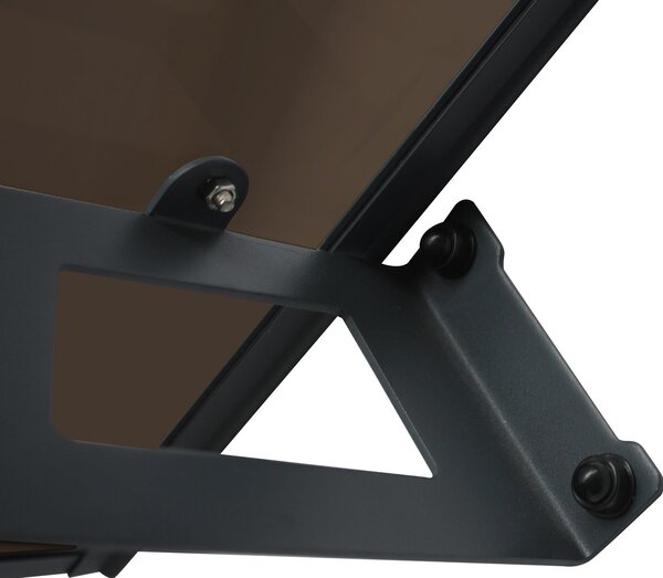 MAPROFI Copertină VIVIEN PRO Alu+Plexiglas de ușă 120x80cm marchiză adăpost acoperiș negru-bronz