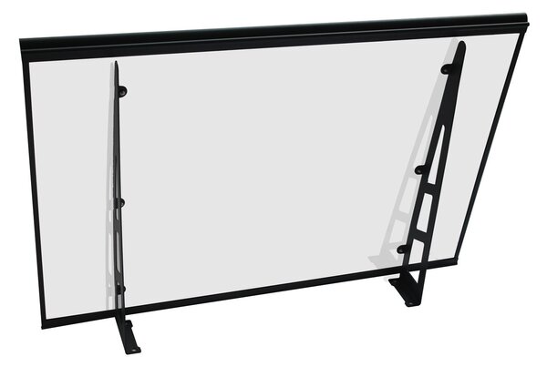 MAPROFI Copertină VIVIEN PRO Alu+Plexiglas de ușă 120x100cm marchiză adăpost acoperiș negru-transparent