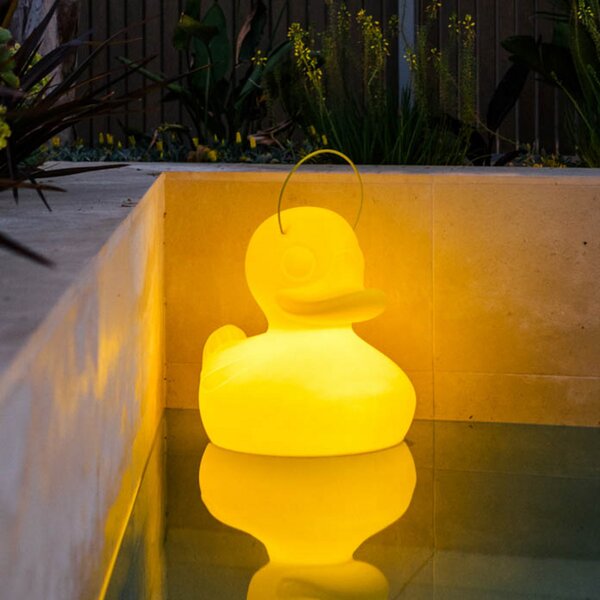 Goodnight Light Lampă LED de design DUCK-DUCK XL pentru exterior, culoare galbenă, reglabil, Galben, Plastic, Design