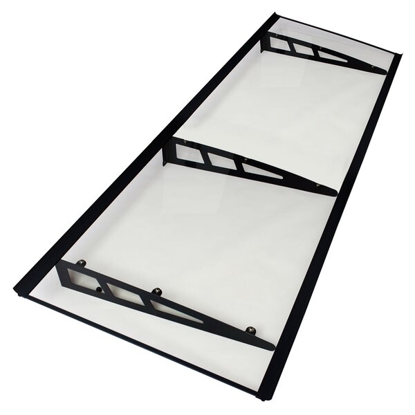 MAPROFI Copertină VIVIEN PRO Alu+Plexiglas de ușă 200x80cm marchiză adăpost acoperiș negru-transparent