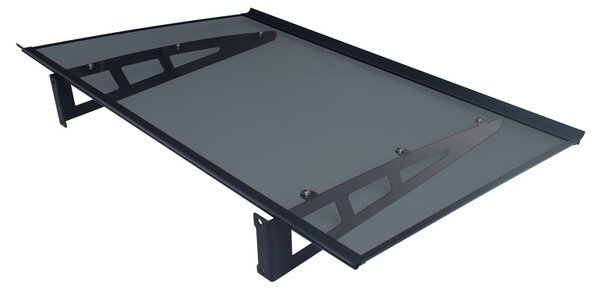 MAPROFI Copertină VIVIEN PRO Alu+Plexiglas de ușă 120x80cm marchiză adăpost acoperiș negru-antracit