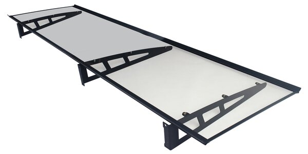 MAPROFI Copertină VIVIEN PRO Alu+Plexiglas de ușă 200x80cm marchiză adăpost acoperiș negru-transparent