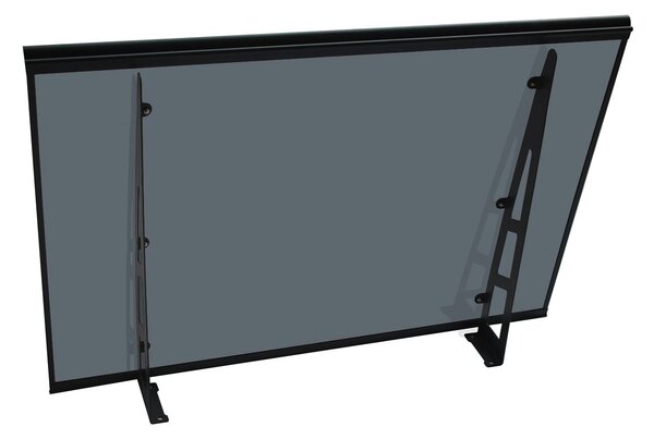 MAPROFI Copertină VIVIEN PRO Alu+Plexiglas de ușă 120x80cm marchiză adăpost acoperiș negru-antracit