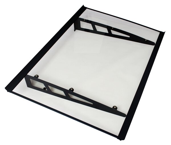 MAPROFI Copertină VIVIEN PRO Alu+Plexiglas de ușă 120x100cm marchiză adăpost acoperiș negru-transparent