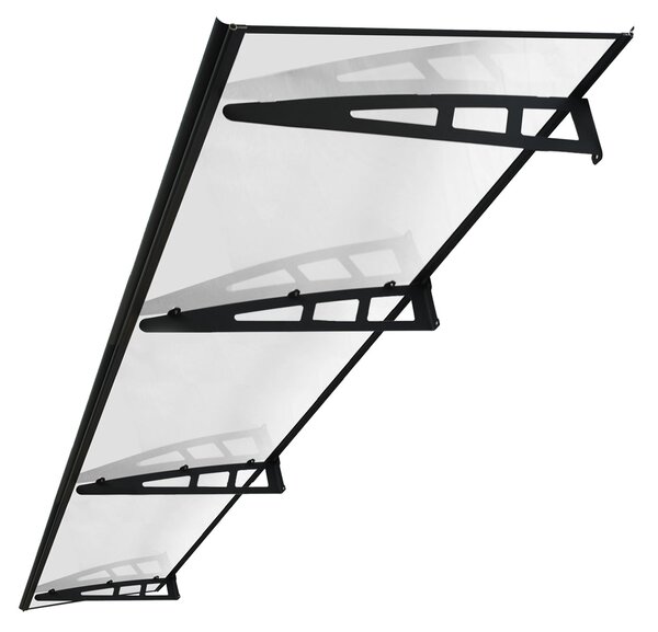MAPROFI Copertină VIVIEN PRO Alu+Plexiglas de ușă 270x80cm marchiză adăpost acoperiș negru-transparent
