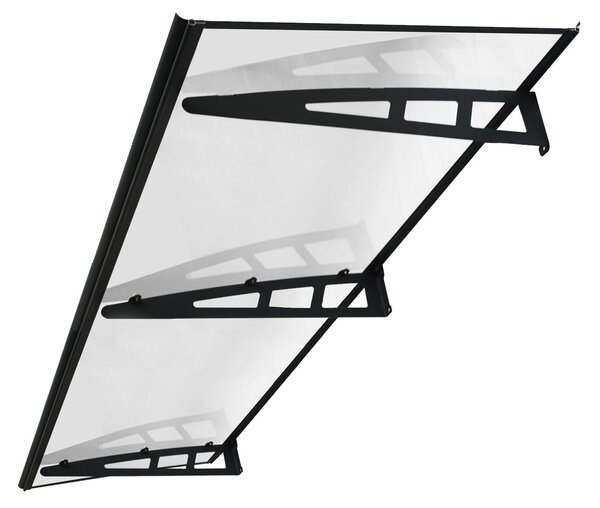MAPROFI Copertină VIVIEN PRO Alu+Plexiglas de ușă 200x80cm marchiză adăpost acoperiș negru-transparent