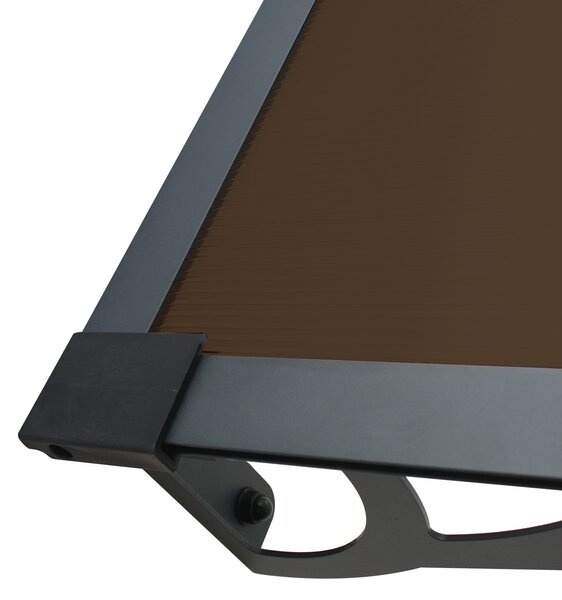 Copertină MAX PRO Otel+Alu+Policarbonat de ușă 200x80cm marchiză adăpost acoperiș negru-bronz