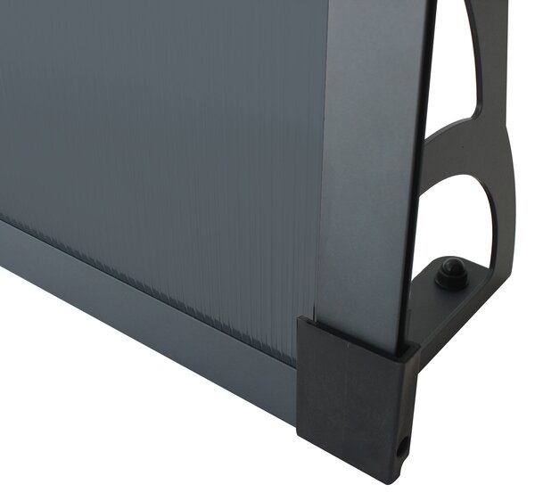 Copertină MAX PRO Otel+Alu+Policarbonat de ușă 120x80cm marchiză adăpost acoperiș negru-antracit