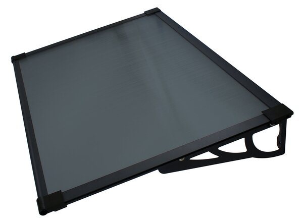 Copertină MAX PRO Otel+Alu+Policarbonat de ușă 120x80cm marchiză adăpost acoperiș negru-antracit