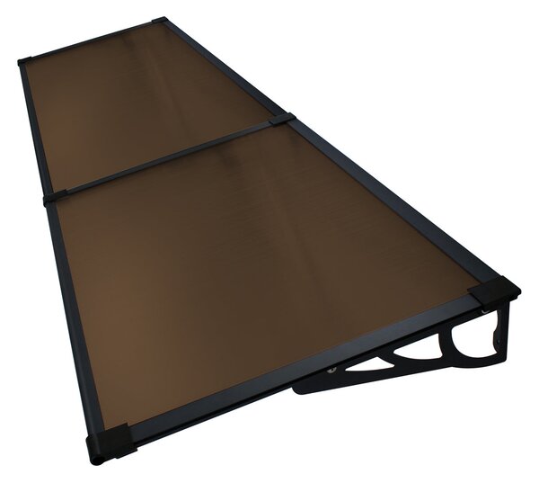 Copertină MAX PRO Otel+Alu+Policarbonat de ușă 200x80cm marchiză adăpost acoperiș negru-bronz