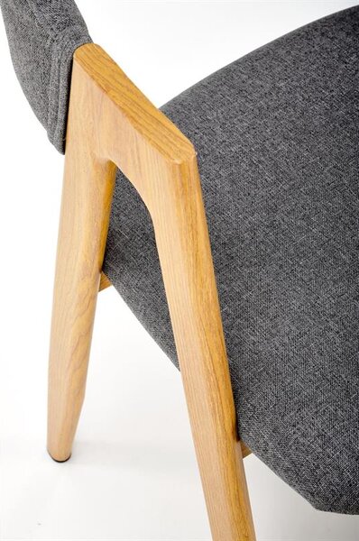 Scaun de sufragerie Kani (Gri + Lemn natural). 1048772