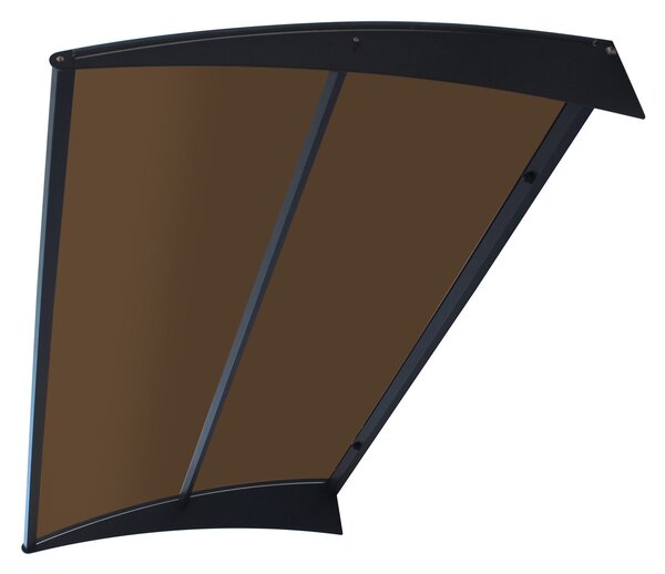 Copertină COR PRO Alu+Plexiglas de ușă 140x80cm marchiză adăpost acoperiș negru-bronz
